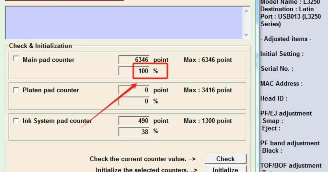 爱普生L32563258打印机废墨清零软件下载及使用方法教程